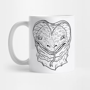 Scary Snake Monster Horror Black Lineart Mug